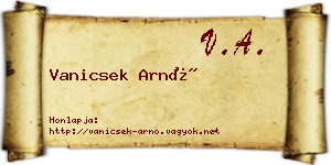 Vanicsek Arnó névjegykártya